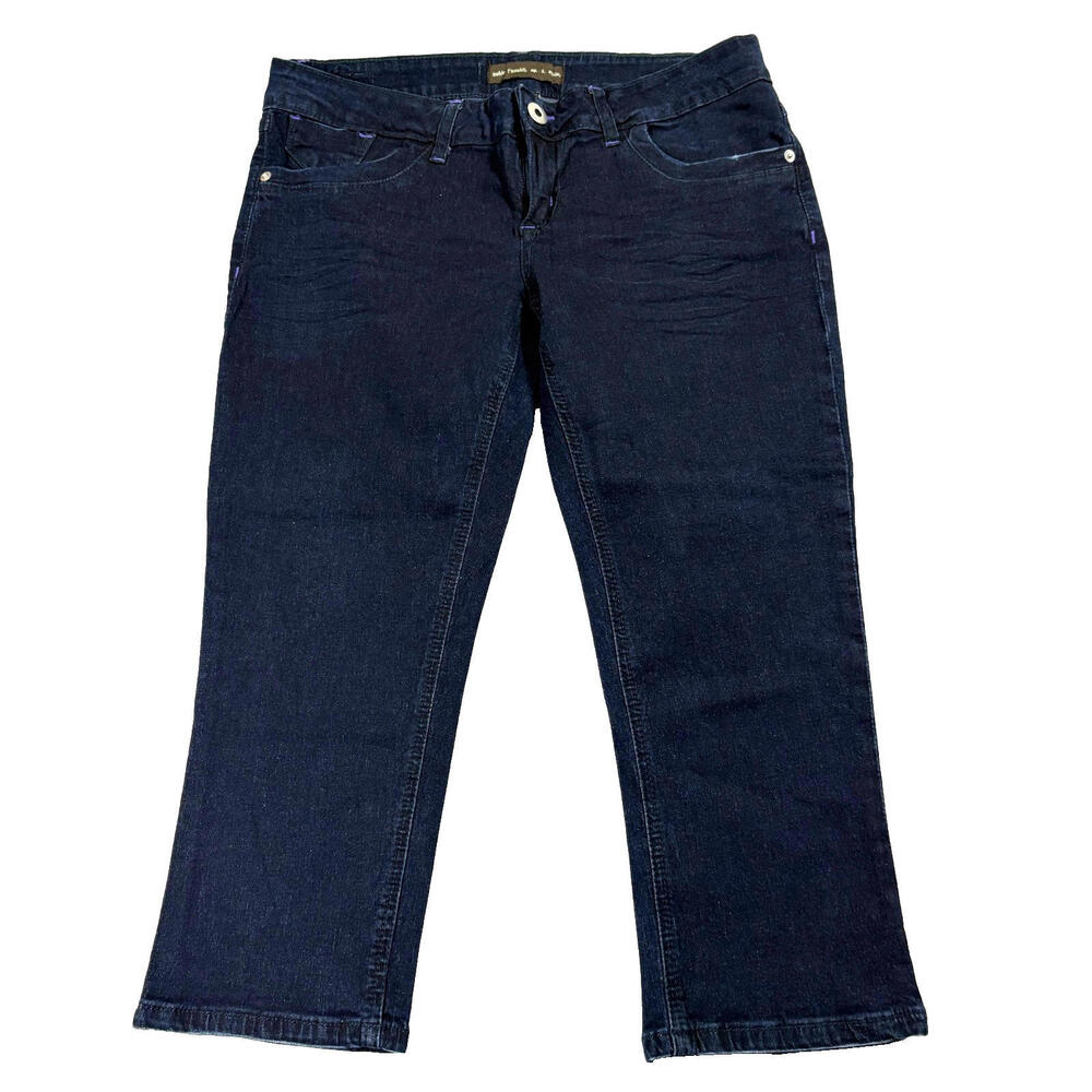 Noble Dark Wash Jeans Womens 11 Bootcut Embroidered Y2K Retro Stretch Denim